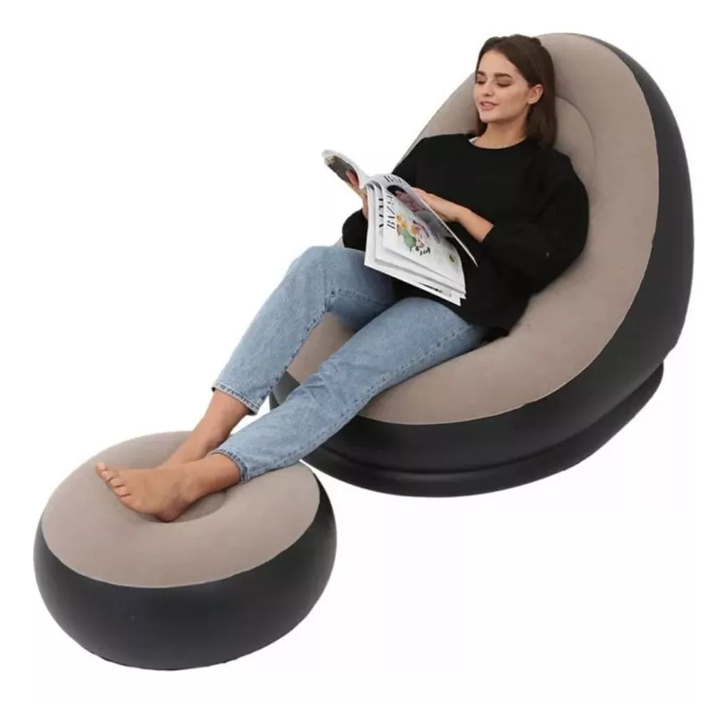 SILLON SOFA INFLABLE CON REPOSAPIES