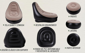 SILLON SOFA INFLABLE CON REPOSAPIES